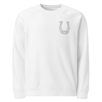 Sweatshirt écologique raglan unisexe Broderie - Fer à cheval - pimp your tee