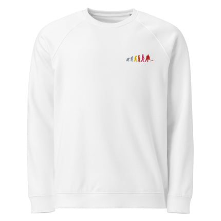 Sweatshirt écologique raglan unisexe - Broderie - Hockey - pimp your tee
