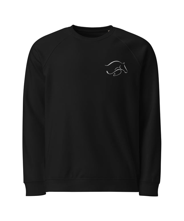 Sweatshirt écologique raglan unisexe Broderie - Horse - pimp your tee