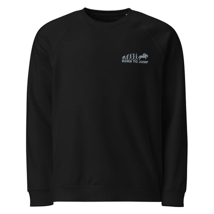 Sweatshirt écologique raglan unisexe Broderie - Horse - pimp your tee