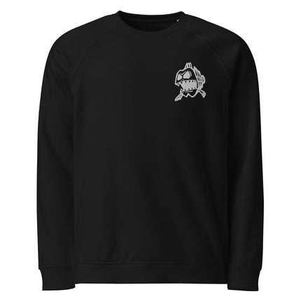 Sweatshirt écologique raglan unisexe Broderie - Skeleton Fish - pimp your tee