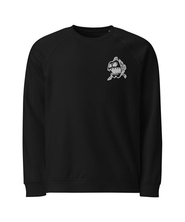 Sweatshirt écologique raglan unisexe Broderie - Skeleton Fish - pimp your tee