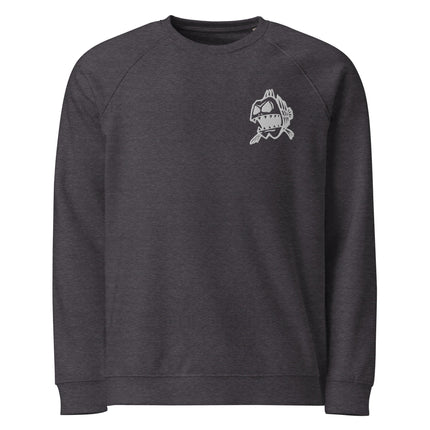Sweatshirt écologique raglan unisexe Broderie - Skeleton Fish - pimp your tee