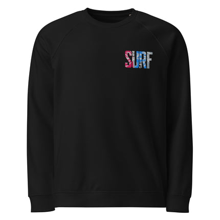 Sweatshirt écologique raglan unisexe Broderie - Surf - pimp your tee
