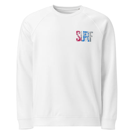 Sweatshirt écologique raglan unisexe Broderie - Surf - pimp your tee