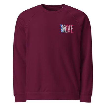Sweatshirt écologique raglan unisexe Broderie - Wave - pimp your tee