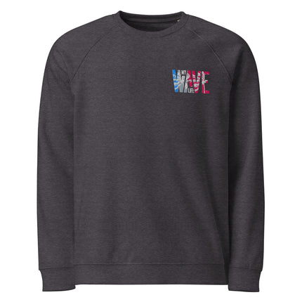 Sweatshirt écologique raglan unisexe Broderie - Wave - pimp your tee